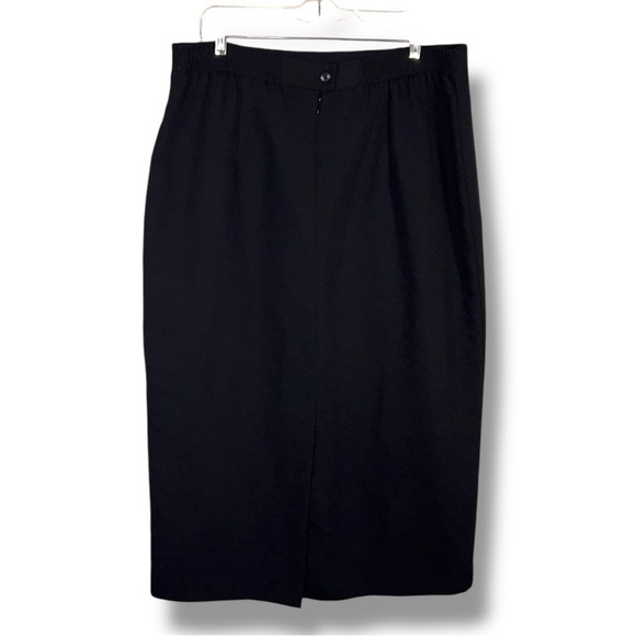 Vintage 18w Laura Scott Black Skirt Elastic Waistband Midi Classic Retro Pinup - Picture 1 of 13